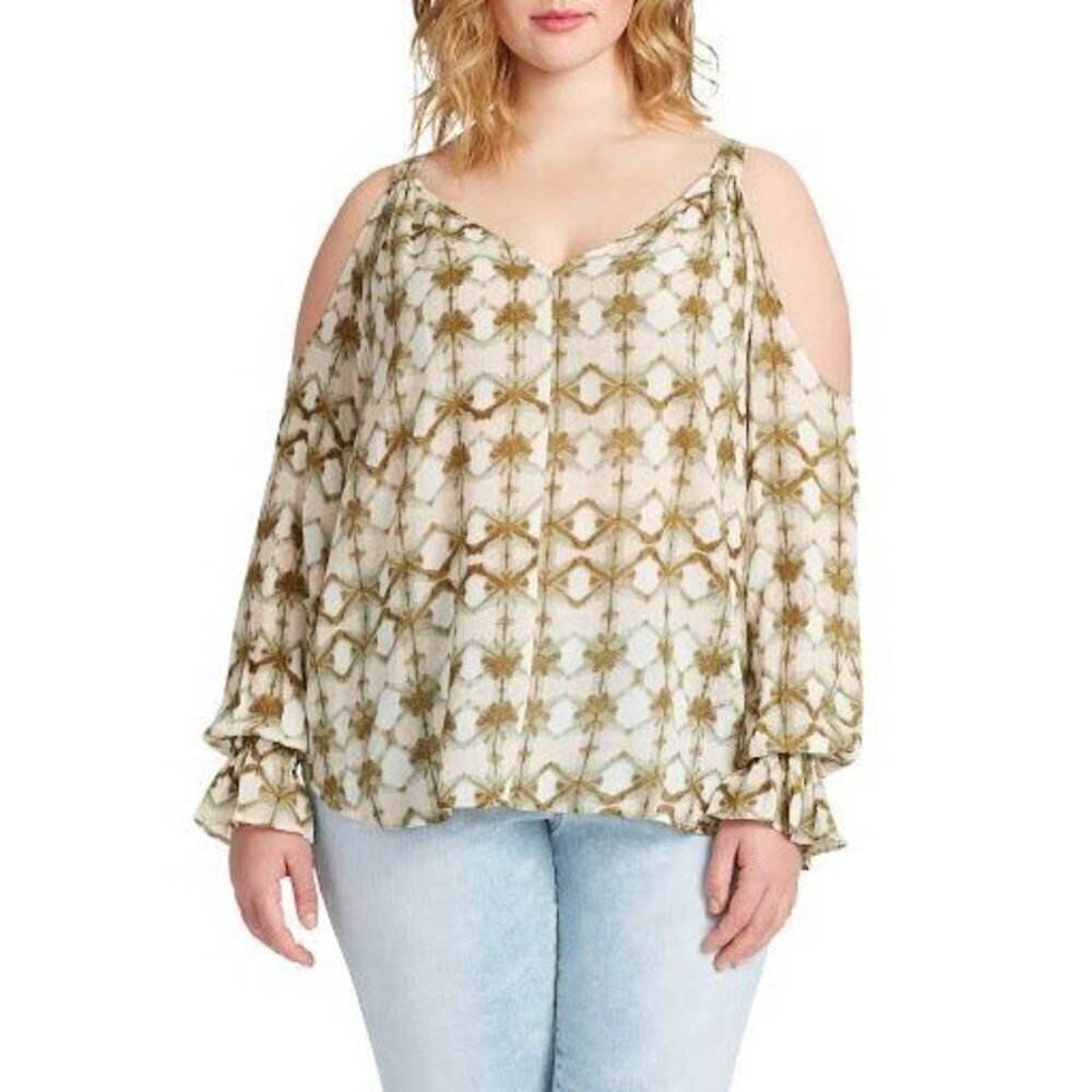 Jessica Simpson $83 NWT Lexa LS Cold Shoulder Top Women's PLUS Sz 2X